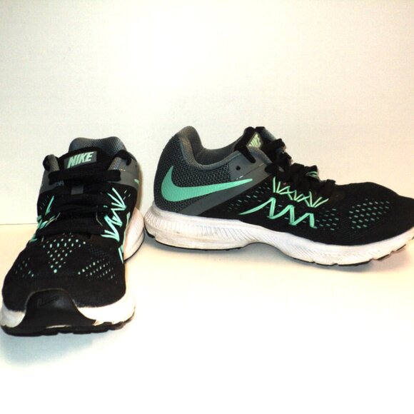 Nike Air Zoom Winflo 3  Running Sneakers Women's 7 #831562-006 Black & Mint - Picture 1 of 7